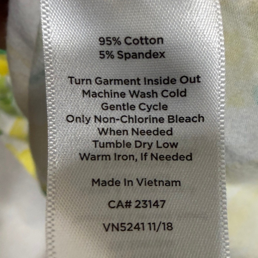 Talbots M Petite Top Lemon Lime Citrus Print 3/4 Sleeve Tropical Preppy Vacation - Picture 4 of 4